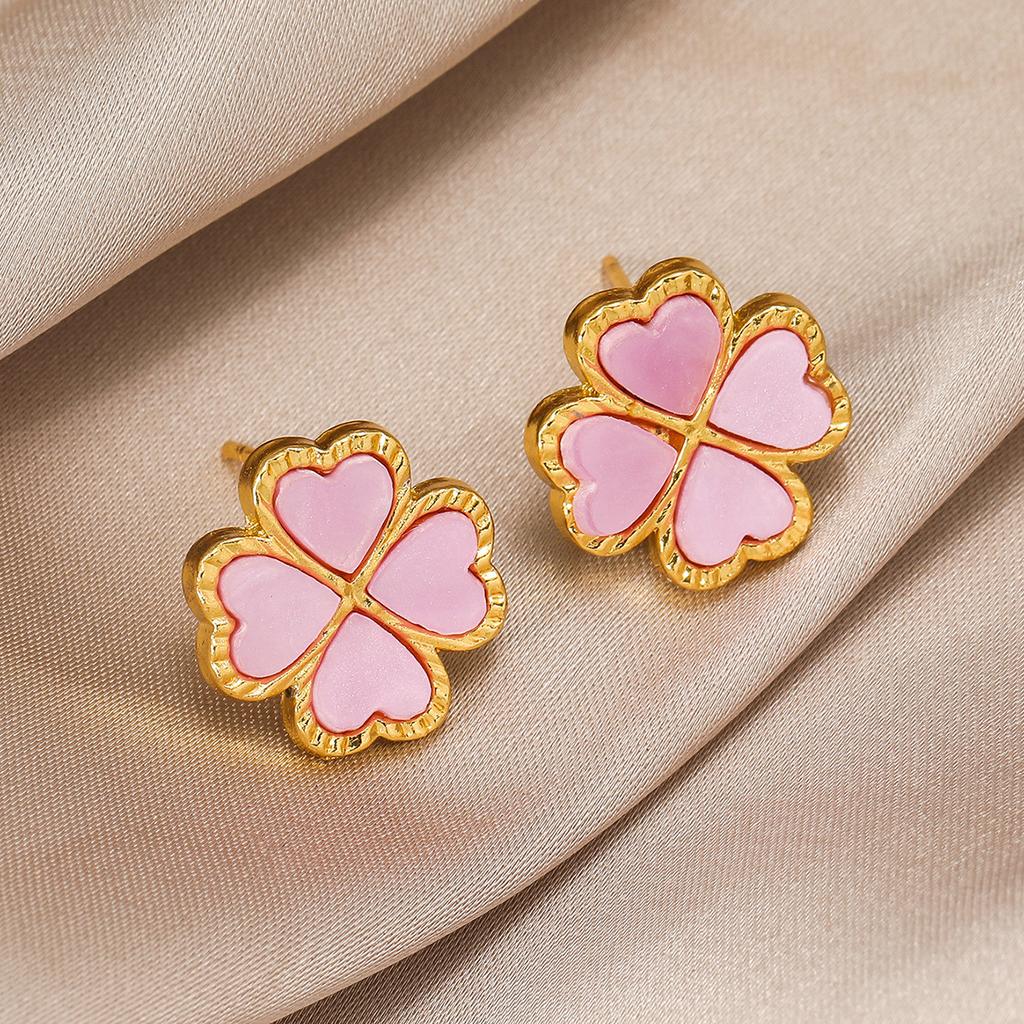 Four-Leaf Clover Women's Earrings Celebrity Temperament Simple Earrings Light Luxury Senior Sense Of Personality Versatile Earrings