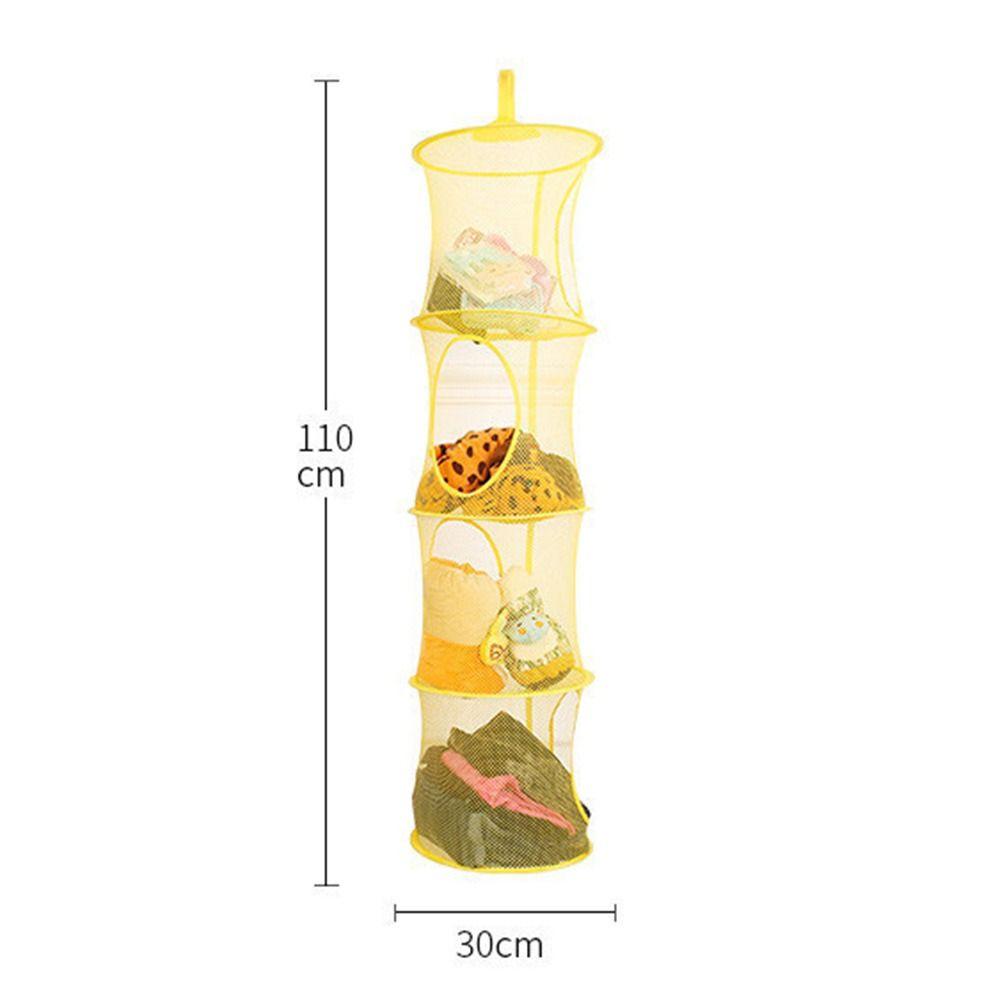 Portable Laundry Home Storage Hanging Bag Folding Basket Teddy Hammock Net Clothes Storage Basket