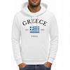 Греция Основана 1830 Печать букв Мужская толстовка Худи Повседневная Многоцветная Винтажная Толстовка с карманом Удобная Флисовая Мужская одежда