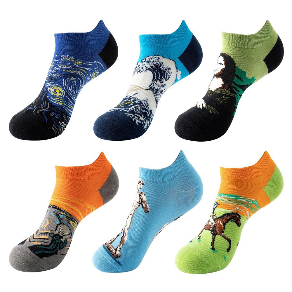 6 Pairs Fashion Colorful Harajuku Cute Unisex Casual Socks Funny Women Short Socks