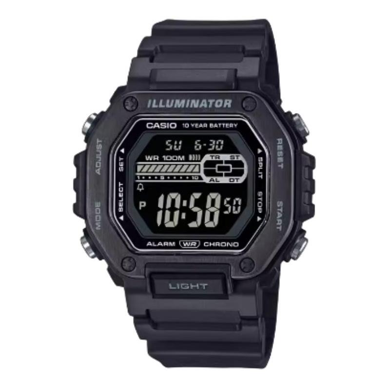 Casio Серия MWD-110H 100 метров водонепроницаемость Кварцевый полимерный ремешок мужские черный циферблат MWD-110HB-1BVDF