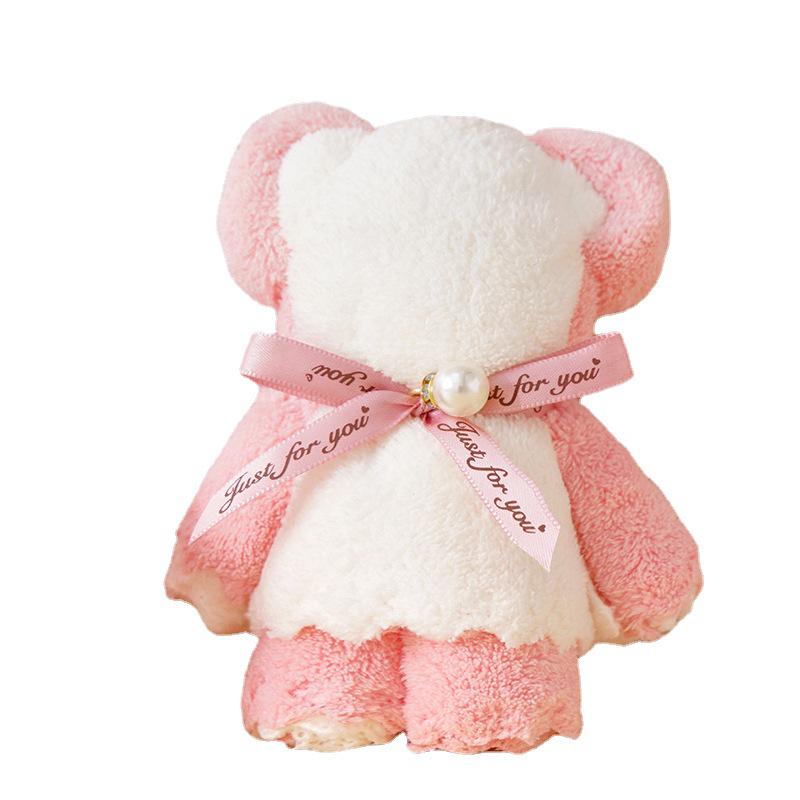 Little Bear Coral Fleece Towel - Red Wedding or Birthday Souvenir Gift