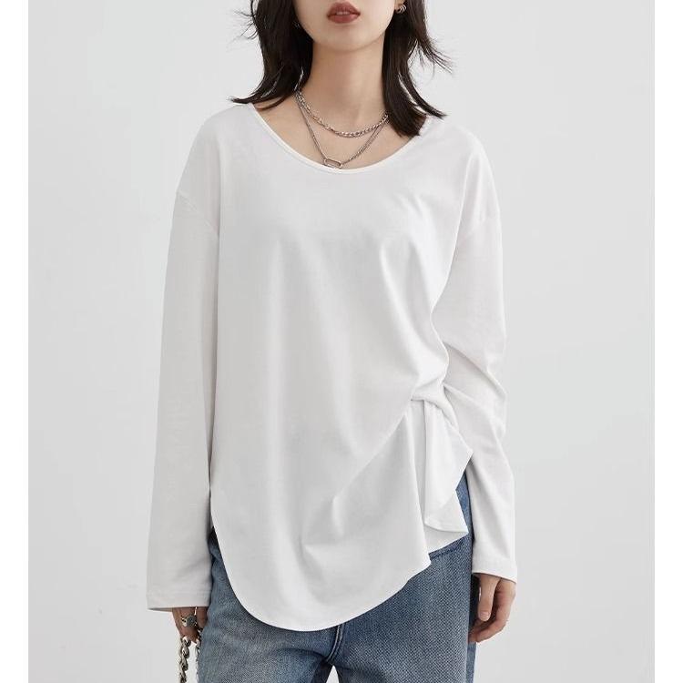 Весенняя хлопковая футболка для женщин, белые черные топы больших размеров