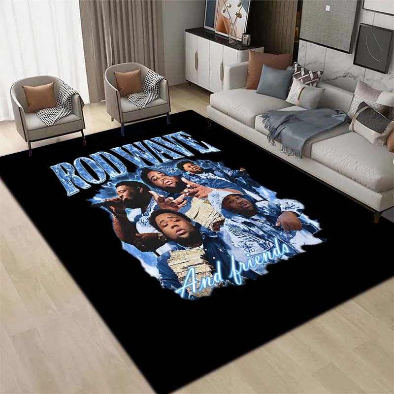 3D Hip Hop Rapper Carpet Rod Wave Home Living Room Bedroom Decoration Flannel Comfortable Anti slip Area Corridor Carpet Gift