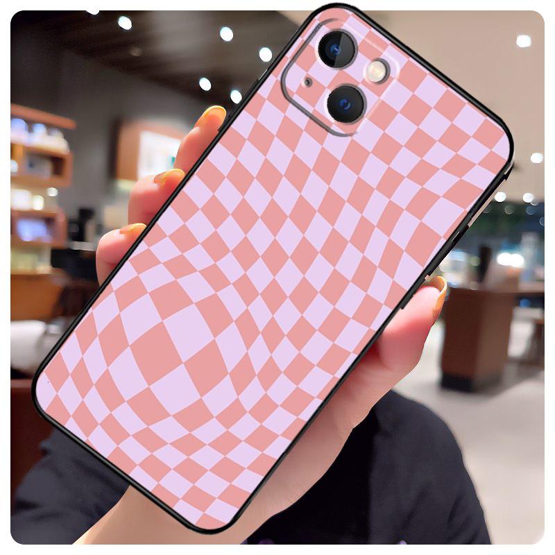 Check Orange Green Moss Twist Phone Case For Apple iPhone 17 Pro Max 17 Air 17Pro Silicone Soft Bumper Cover
