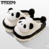 Милые хлопковые тапочки с рисунком панды из мультфильма, закрытый носок, унисекс, нескользящие, теплые, плюшевые тапочки, домашняя хлопковая обувь