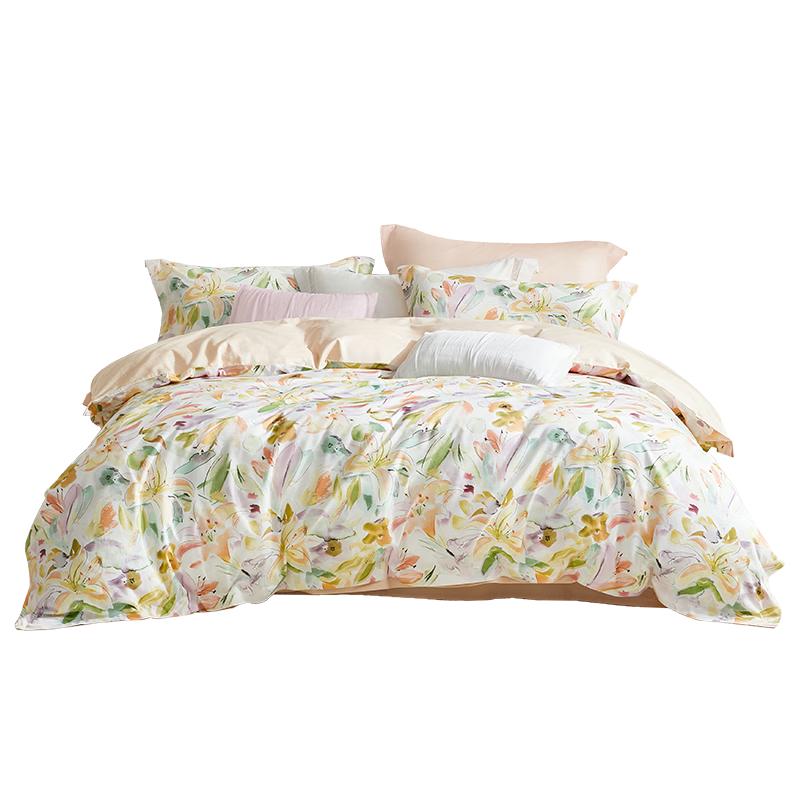 Luolai Home Textiles 60-Count 100% Cotton Four-Piece Bedding Set