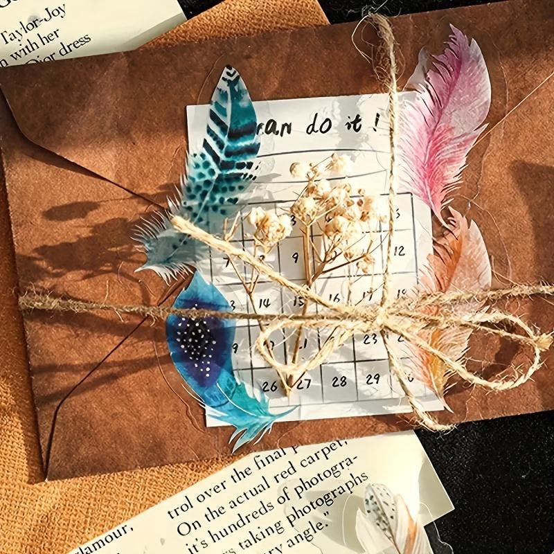 40pcs Decorative Stickers, Blue Feather Sticker Pack, Glitter Finish-Perfect For Laptops, Water Bottles & More