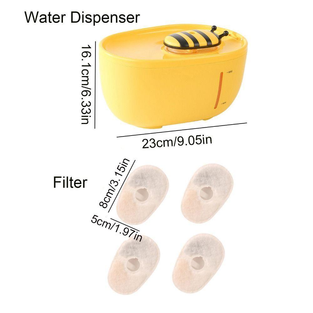 Ультратихая поилка для домашних животных 2 л, автоматический водопад для кошек, диспенсер для воды с пчелой для щенков и кошек