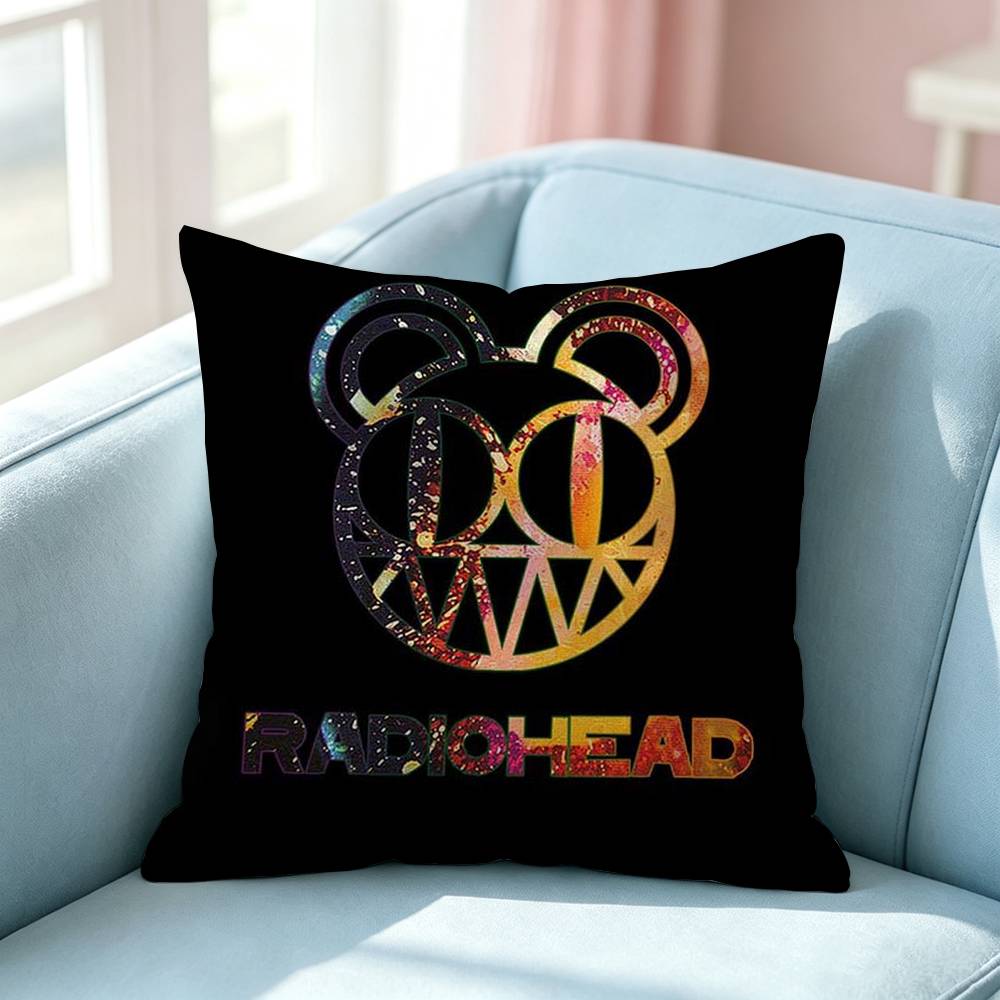 Rock Band RRadiohead Logo Pillow Case Square DoubleSided Sofa Cushion Cover Bedroom Bedside Pillow