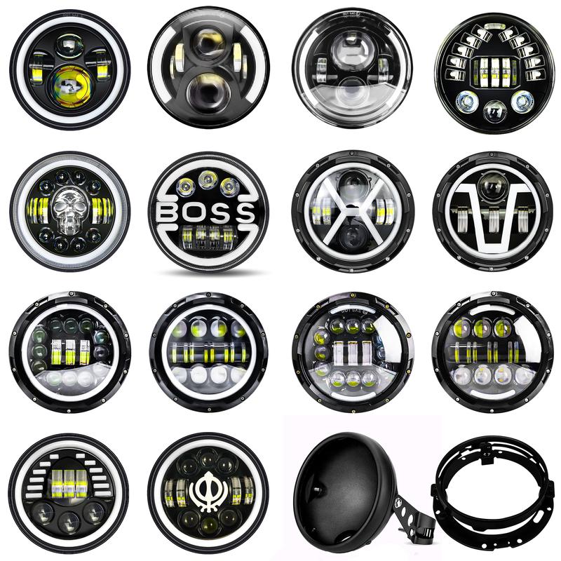 7 Inch Motorcycle LED Headlight for Motorcycle JEEP Wrangler JK Harley Touring Road King Yamaha 7Inch Round LED Headlight