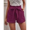 Summer Women's Loose Linen Casual Shorts with Pockets, Solid Color High Waisted Wide Leg Pants
