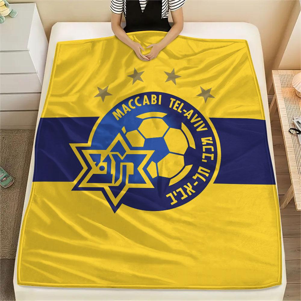 1PC Maccabi Tel Aviv F.C Patterned Flannel Blanket Suitable For All Seasons for Home Decor Warmth and Comfort Gifts Holiday Present