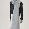 KUME Wool Blend Knitted Muffler, Mist