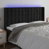 VidaXL LED Headboard Bedroom Furniture Double Bed Accessory Head of Bed Frame Interior Black 3124544