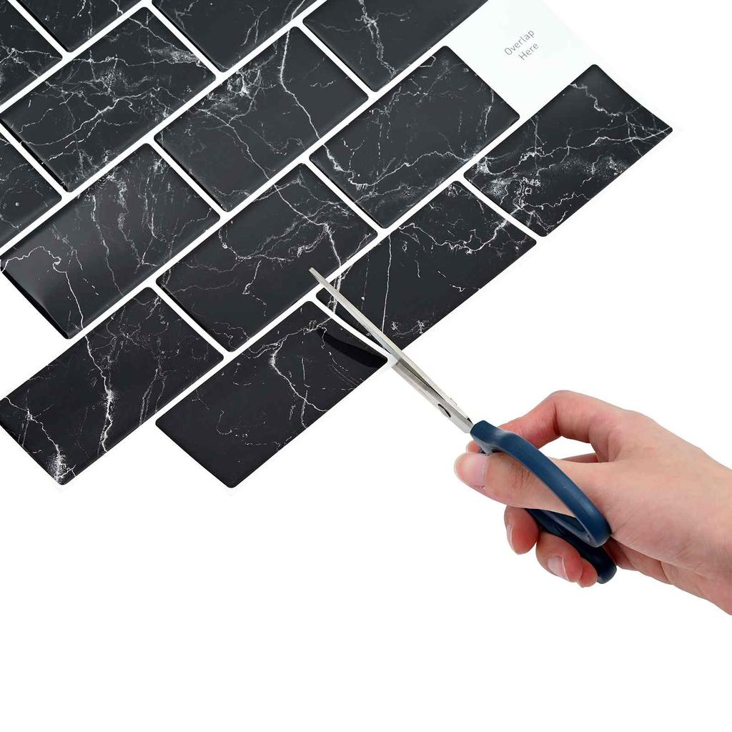 Subway Tile 10 pcs Black Marble 30 x 30 cm