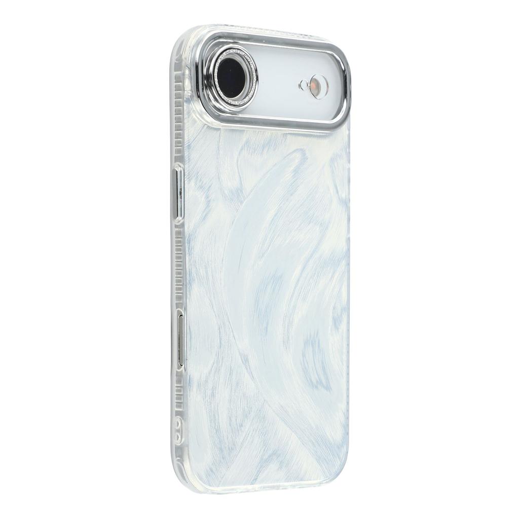 For iPhone 17 Air Case IMD Design Shockproof Hybrid Phone Cover with Glass Lens Film