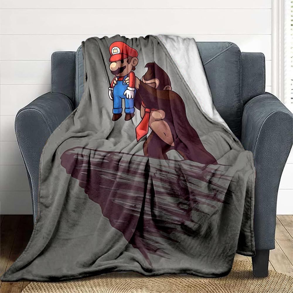 1pc Mario Demon Flannel Blanket, Soft Skin Friendly with Digital Printing, Various Sizes Available for Family, Friends, Birthday
