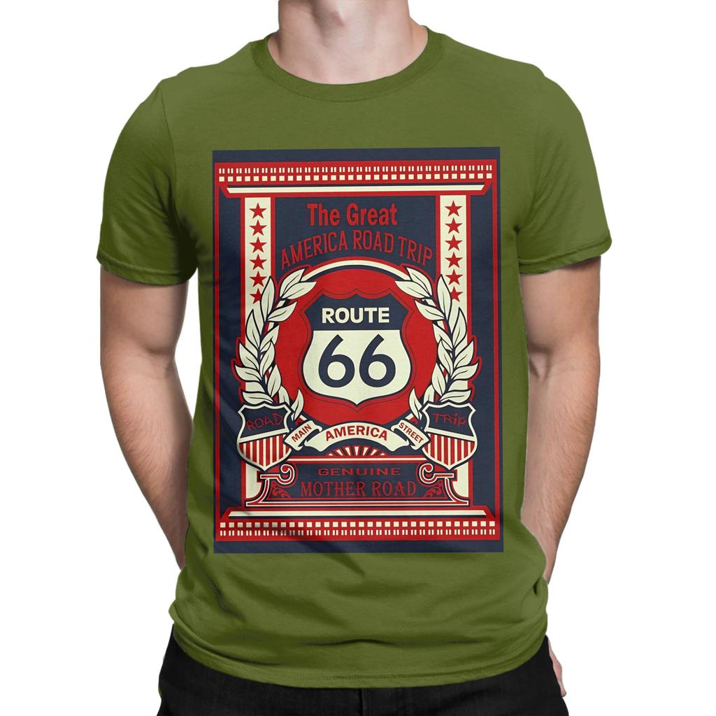 Route 66 Classic Funny Graphic 100 Cotton Tshirt Route 66 Tops Tees For Unisex