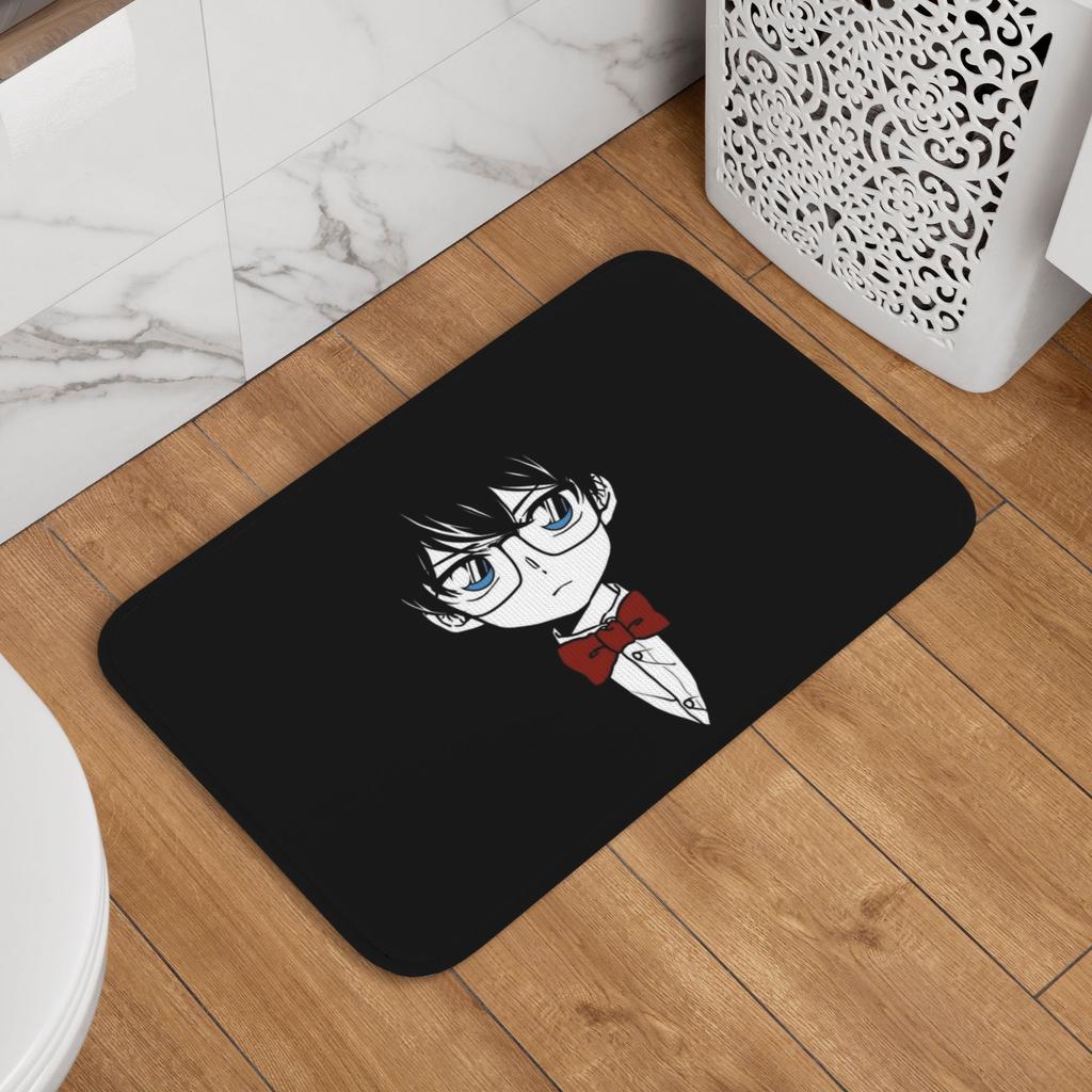 Custom Funny Detectived Anime Conan Doormat Non-Slip Entrance Welcome Kitchen Bath Floor Door Mat Toilet Living Room Carpet Rug