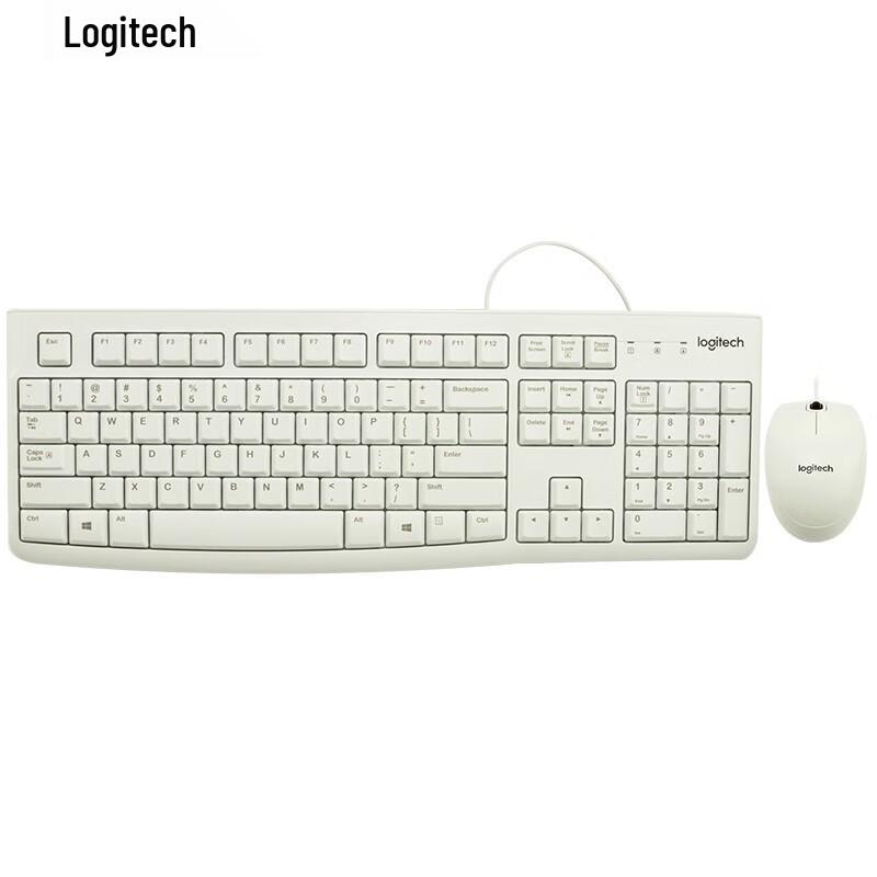 Logitech Проводная клавиатура и мышь в комплекте