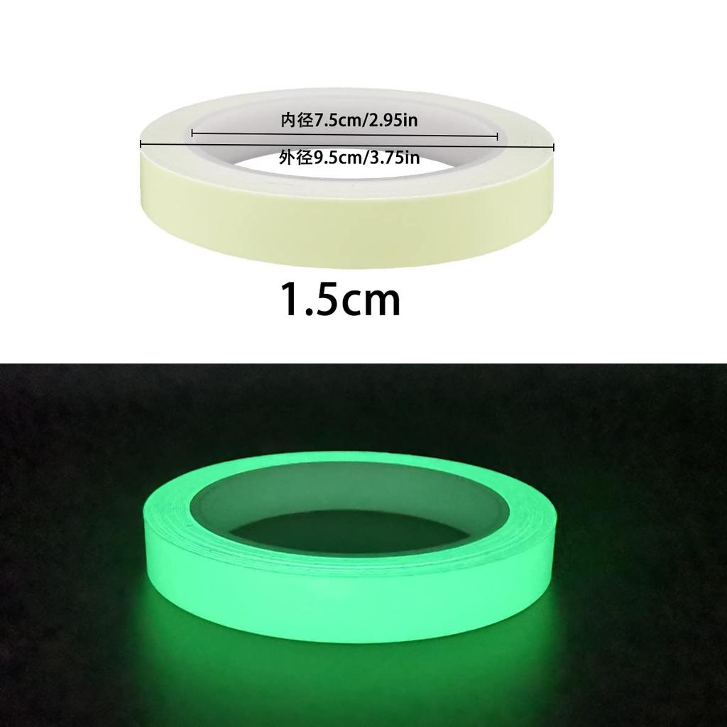 1.5cm 3M Glow-in-the-dark Tape Staircase Fire Warning Tape Stage Green Fluorescent Anti-collision Tape Green Light Adhesive Sticker
