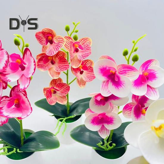 Elegant Artificial Bonsai Easy Care 5 Heads Beautiful Artificial Orchid Flowers Party Supplies