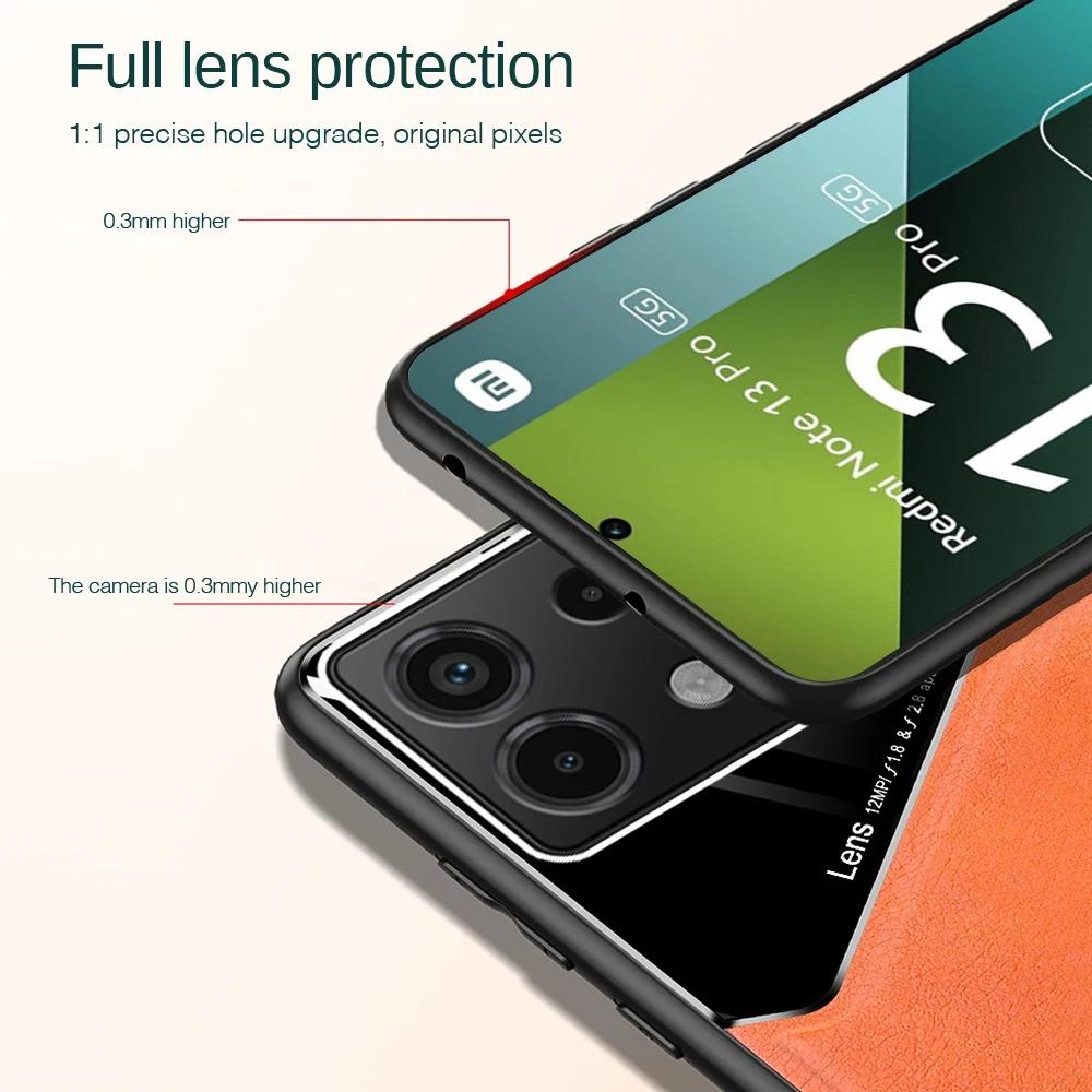 Кожаный текстурный чехол для Xiaomi Redmi Note Pro 13 5G Note 12 Pro 12S 11 11S с автомобильным магнитным противоударным деловым чехлом с полной защитой