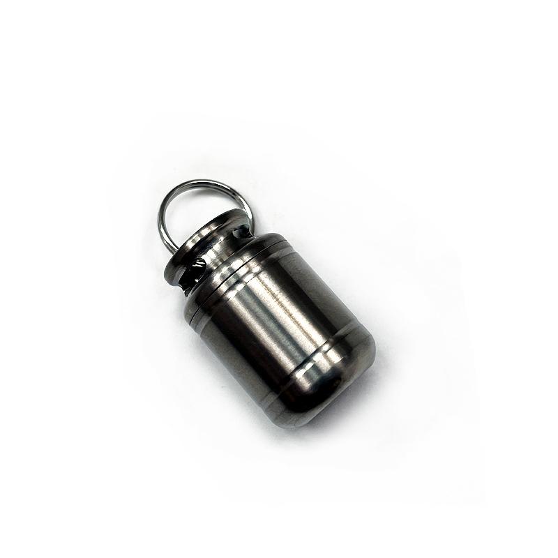 Titanium Alloy Waterproof Capsule Mini Keychain Pendant for Portable Emergency Pill Bottle (e.g. Elderly Heart Rescue Pills) 4