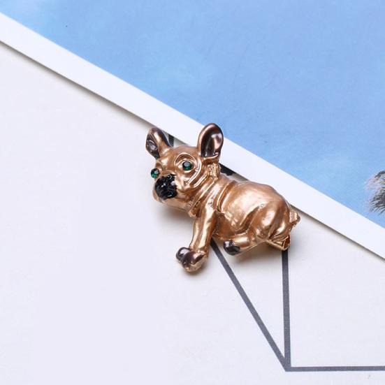 Мультфильм милая уродливая брошь в форме собаки, блестящие стразы, инкрустированные глаза, булавка, значок на лацкан, ювелирное изделие, подарок, аксессуары для пальто