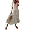 Ladies' Casual V-neck Printed Mid Length Dress for Women