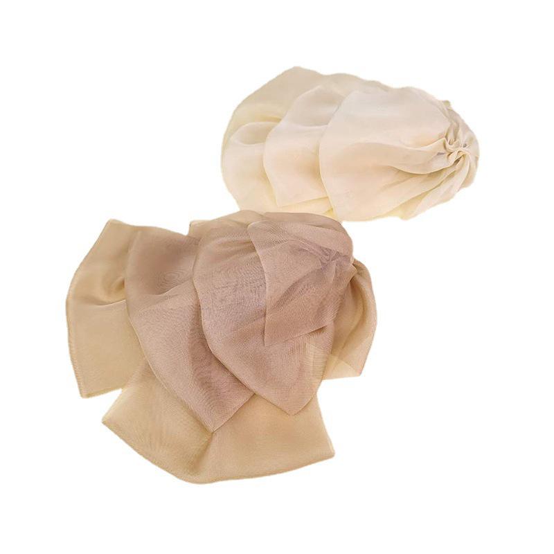 French Multi-layer Bow Banana Clip for Women: Vertical Ponytail Hair Accessory