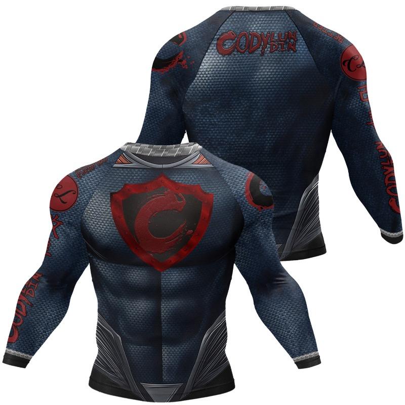 Мужская футболка Cody Lundin для ММА с 3D-печатью, BJJ, бокса, спортивные топы с длинным рукавом, рашгарды, футболки для джиу-джитсу, кикбоксинга, фитнес-майки