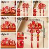 Cartoon New Year Hanging Ornaments Flocking Traditional Lucky Character Wall Hanging Handmade Non-woven