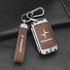 drvfj6 Car Smart Remote Key Case Full Leather Cover Protection Holder Shell For Volvo Polestar 2 Polestar 3 2023 2024 Keyless Keychain