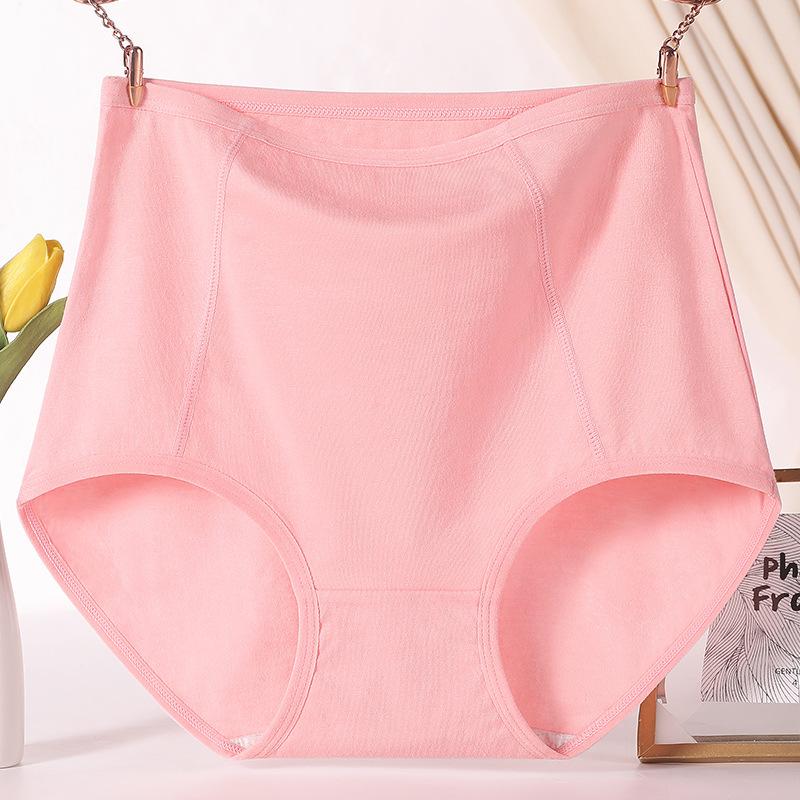 Женские трусики с высокой талией красного цвета для женщин среднего возраста и пожилых людей, большие размеры