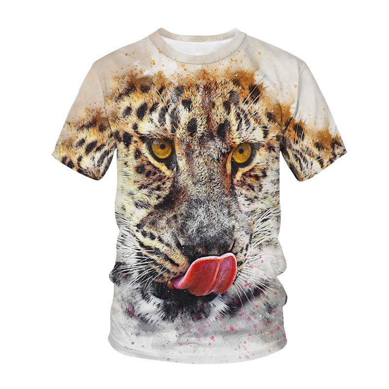 Забавная футболка с принтом животных, тигра и кота, детская футболка с 3D принтом, модная повседневная футболка с героями мультфильмов, детская одежда для мальчиков и девочек