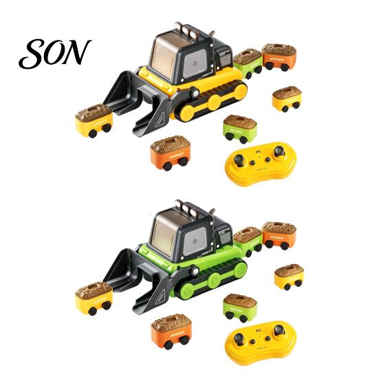 Electric Bulldozer Toy Magnetic Remote Control Toy, Snake Game Construction Truck Indoor Outdoor Racing Car 2 Players Interactive