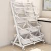 Wheeled Multi-Layer Kitchen & Living Room Storage Rack for Vegetables, Fruits, Dishes, and Snacks