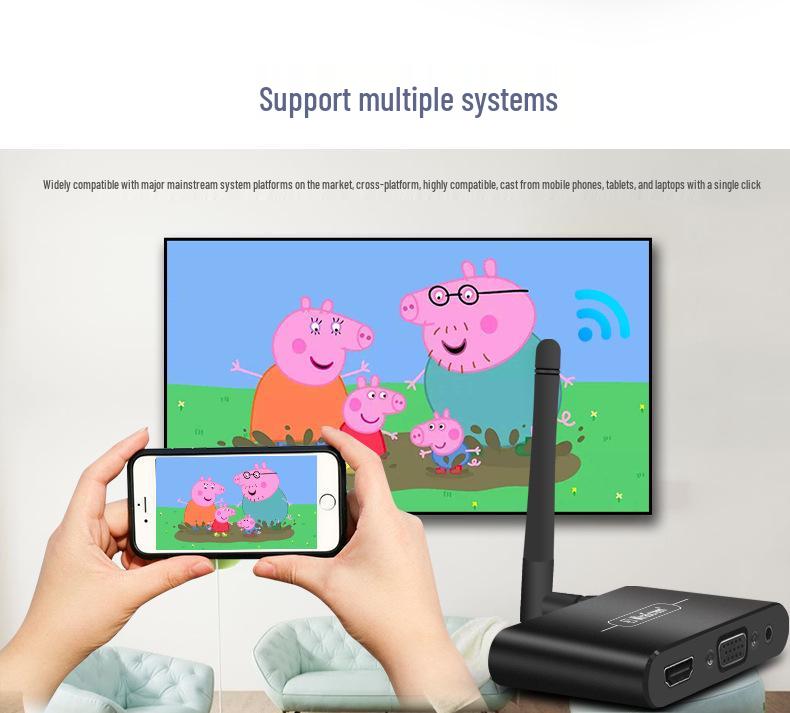 Mirascreen 4K Wireless Screen Mirroring Device for VGA/HD, Compatible with Google/iOS/Android