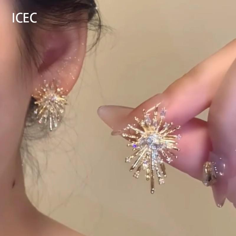 Изысканные серьги-фейерверки из циркона — универсальный дизайн звездного неба премиум-класса