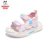 Babudou children's sandals, new summer style for girls, with Velcro straps, non-slip soles, soft bottoms, and open-toe design, perfect for the beach