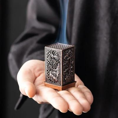 Квадратная вертикальная курильница для благовоний, маленькая подставка для благовоний из сплава Xiangyun, украшение для дома в виде китайской сливы, курильницы для благовоний