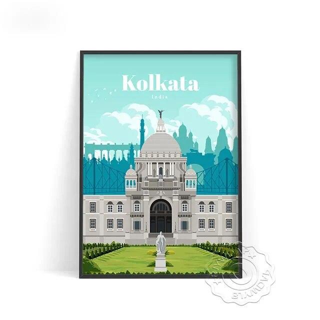 Плакат о путешествиях по городам мира, Япония Токио Плакат Осака, Испания Мадрид Акварельный принт, Флоренция Милан Сантьяго Чикаго Декор стен без рамки