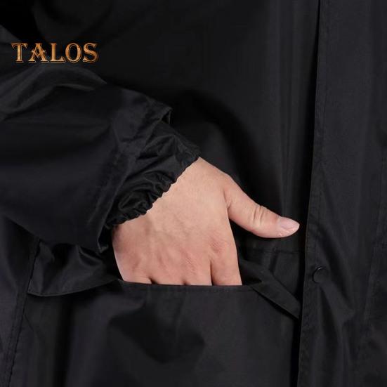 Комплект из 2 шт., плащ, брюки, мужской, женский, с капюшоном, длинный рукав, дождевик, эластичный пояс, длинные брюки, комплект, светоотражающие полосы, водонепроницаемый дождевик