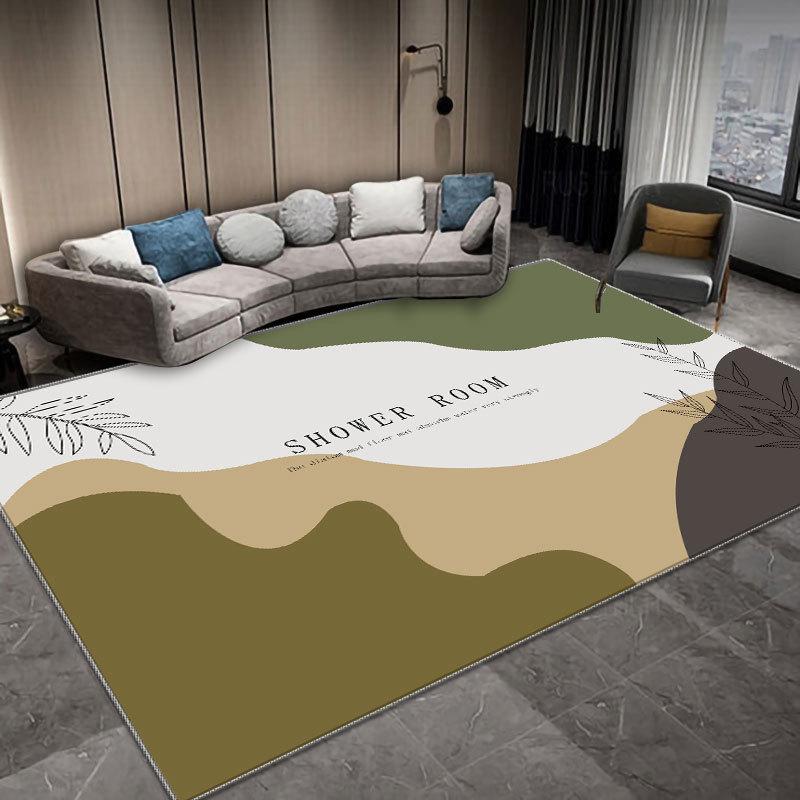 Серый геометрический роскошный ковер для гостиной – Simple Light Series Floor Mat