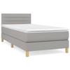 3140665 vidaXL Divan Bed with Mattress Light Grey 90x200 Cm Fabric