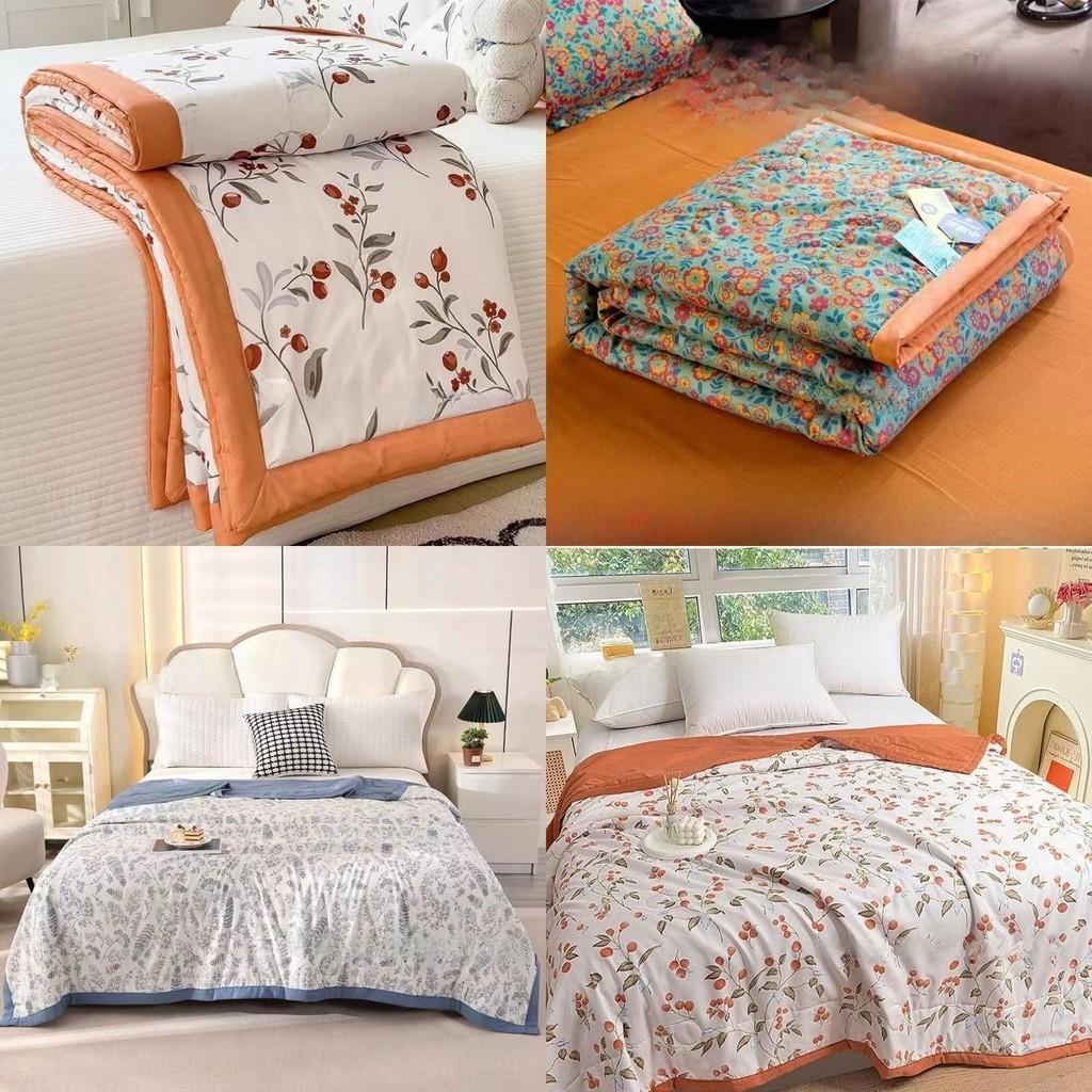 Lightweight Airy Summer Flower Printing Duvet With Quilting For Student Bedroom