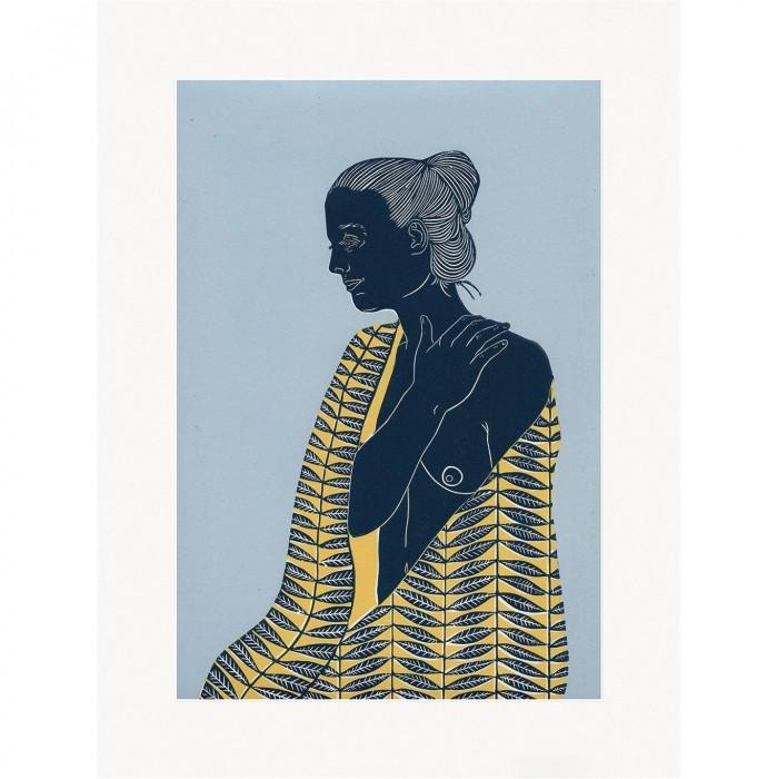 Эллен фон Виганд, завернутая в листья, напечатанная на холсте