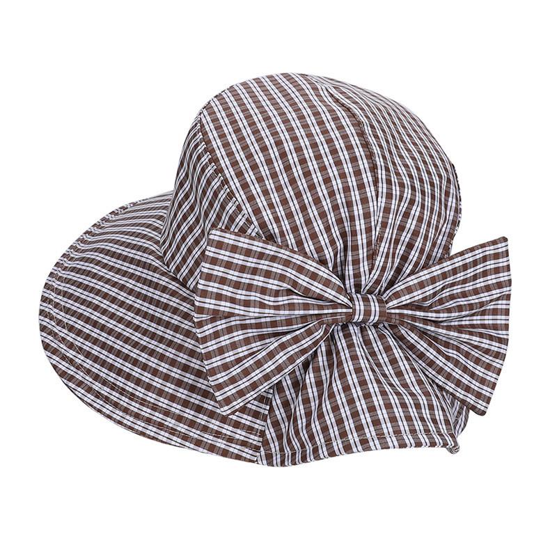 Стильная клетчатая шляпа от солнца с широкими полями для летней защиты от солнца на открытом воздухе